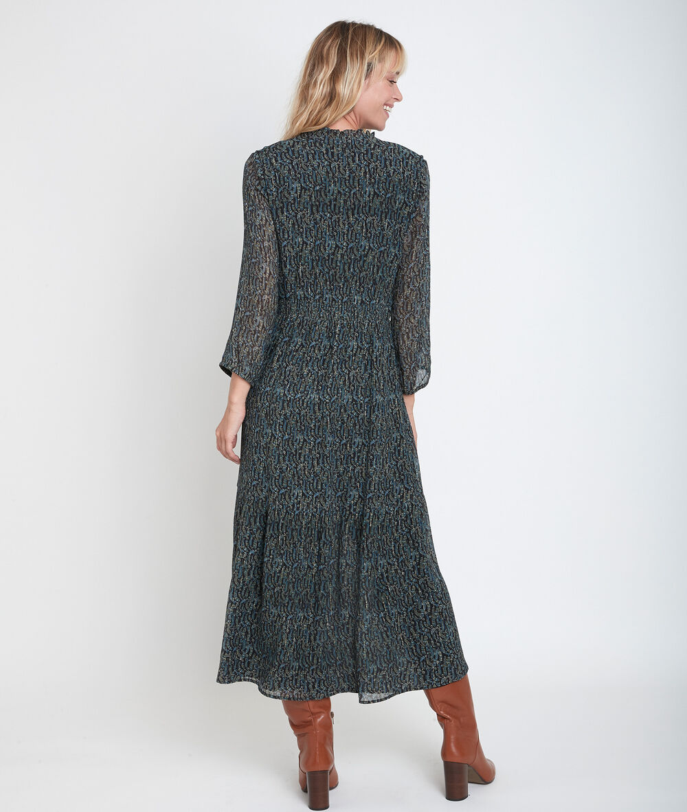 Robe longue imprimée carola kaki.