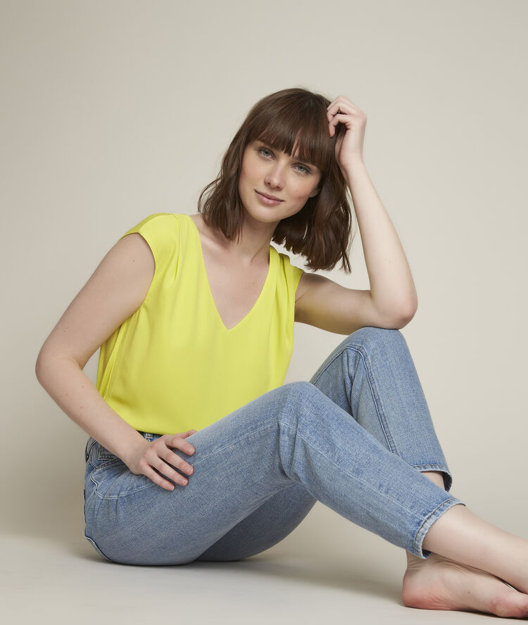 Zitronengelbes top aus bimaterial neptune zitronengelb.