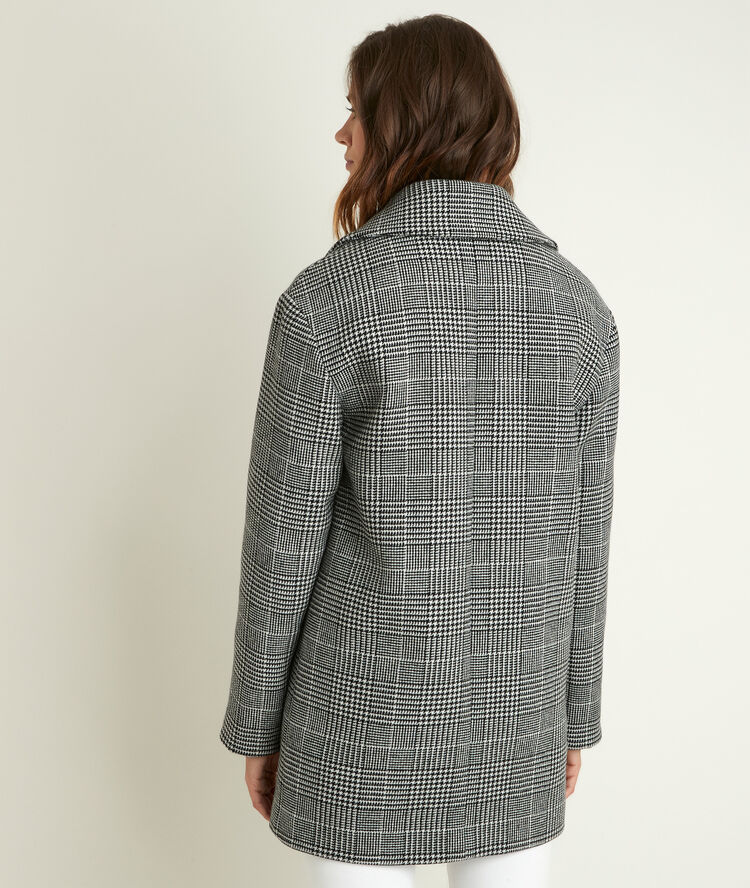 Manteau 3/4 à carreaux oprah chine clair.