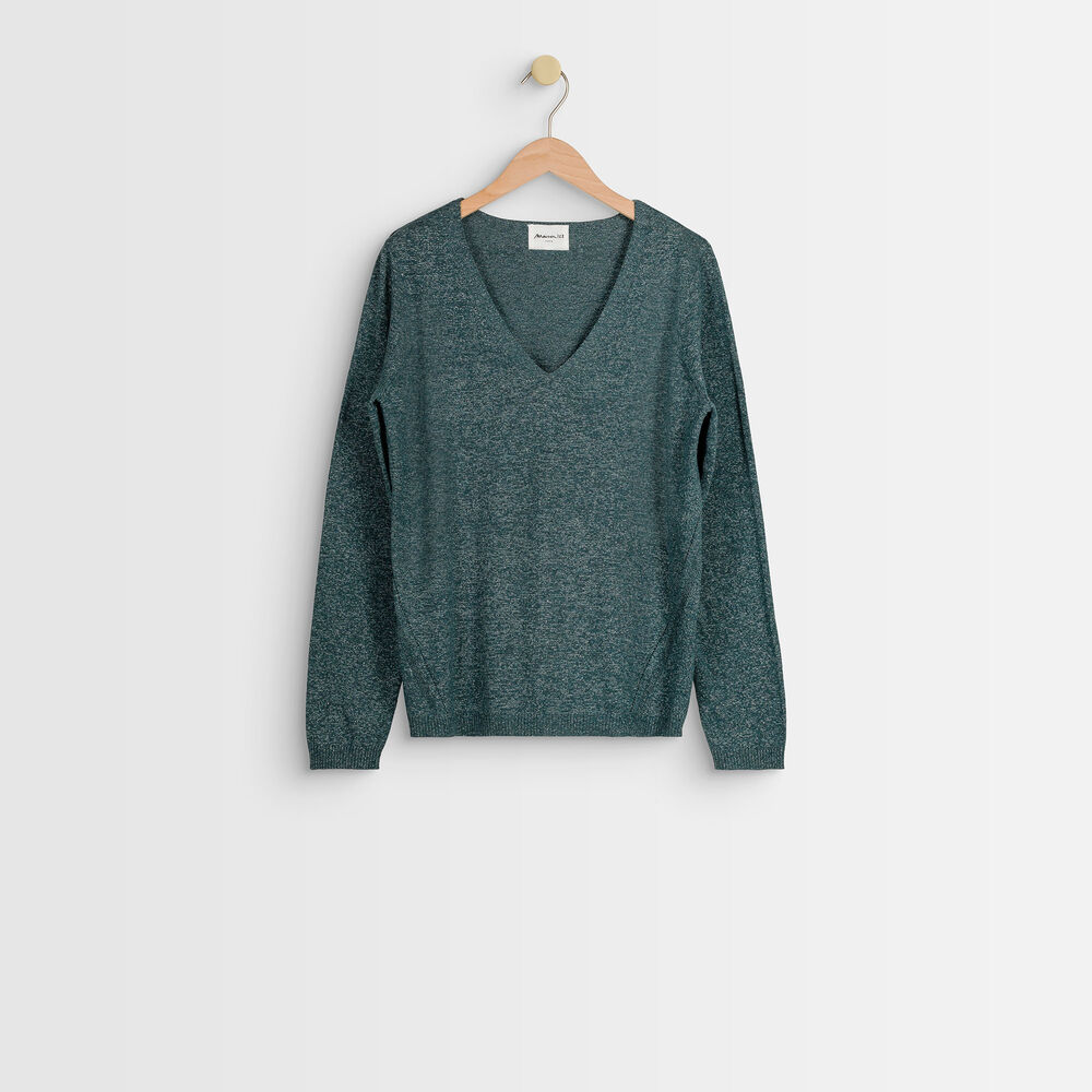 Pull fin brillant vert ryo lichen.