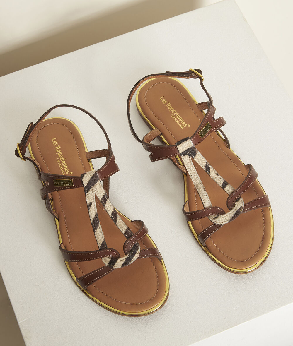 Sandales en cuir jackel les tropéziennes multicolore.
