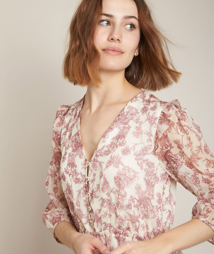 Robe longue imprim&eacute;e claire luzerne.