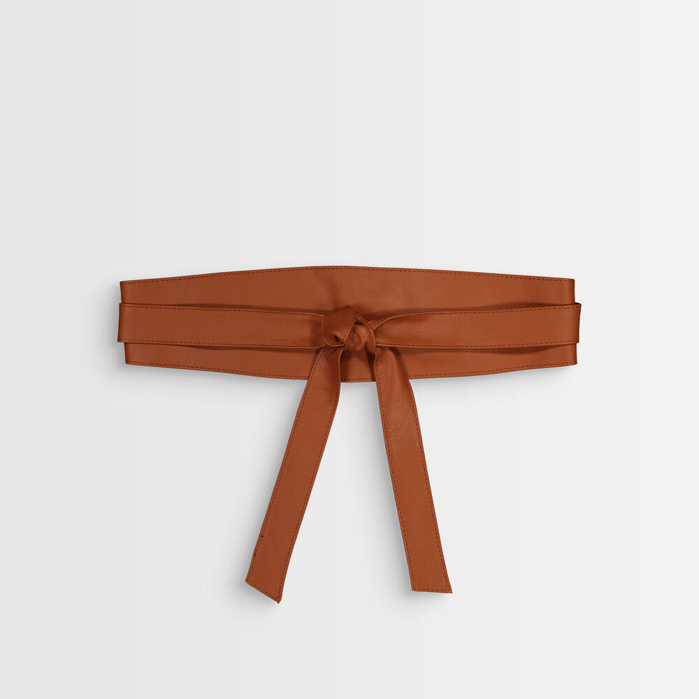 Ceinture en cuir caramel à nouer raul caramel.
