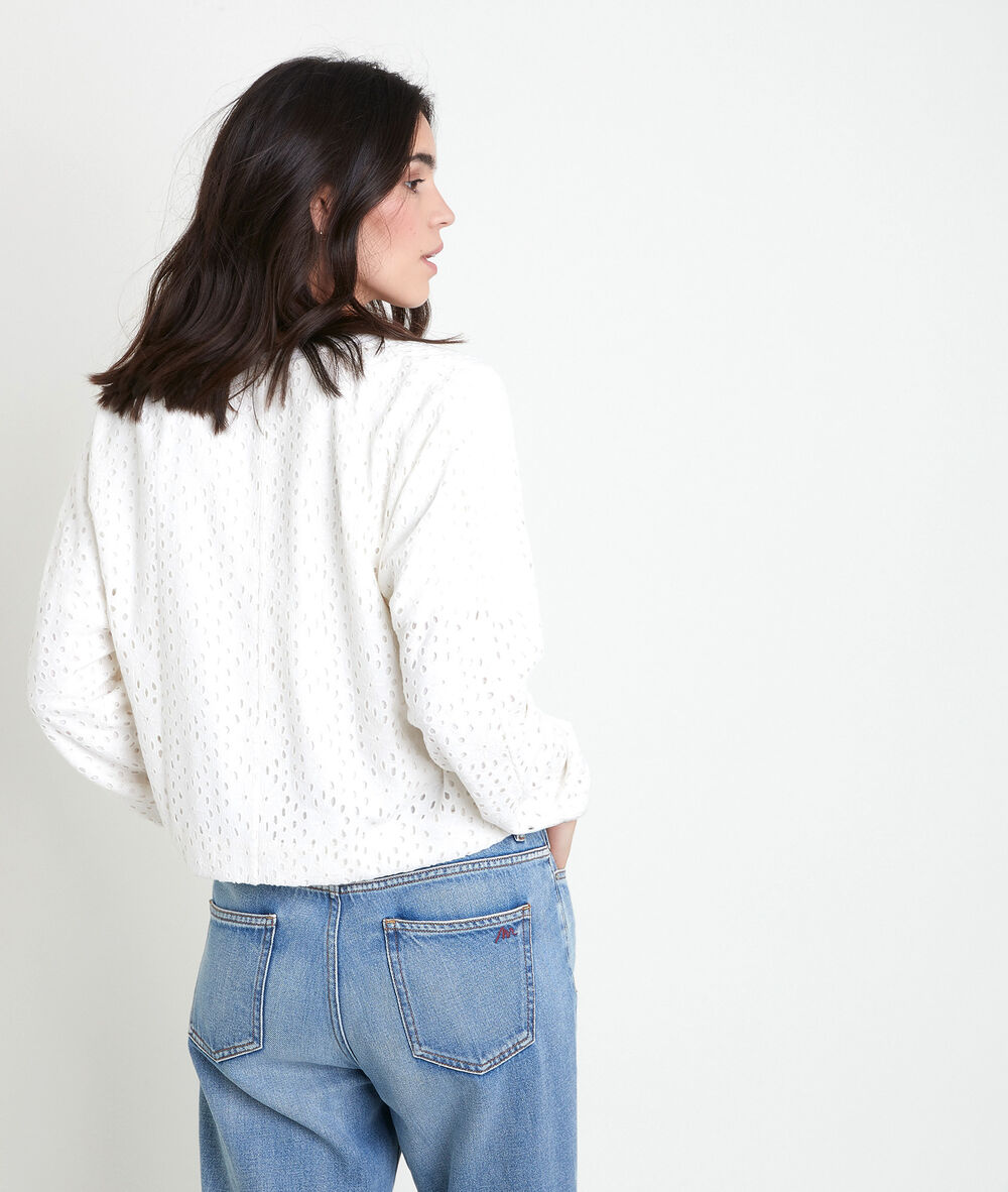 Veste écrue brodée taya ecru.