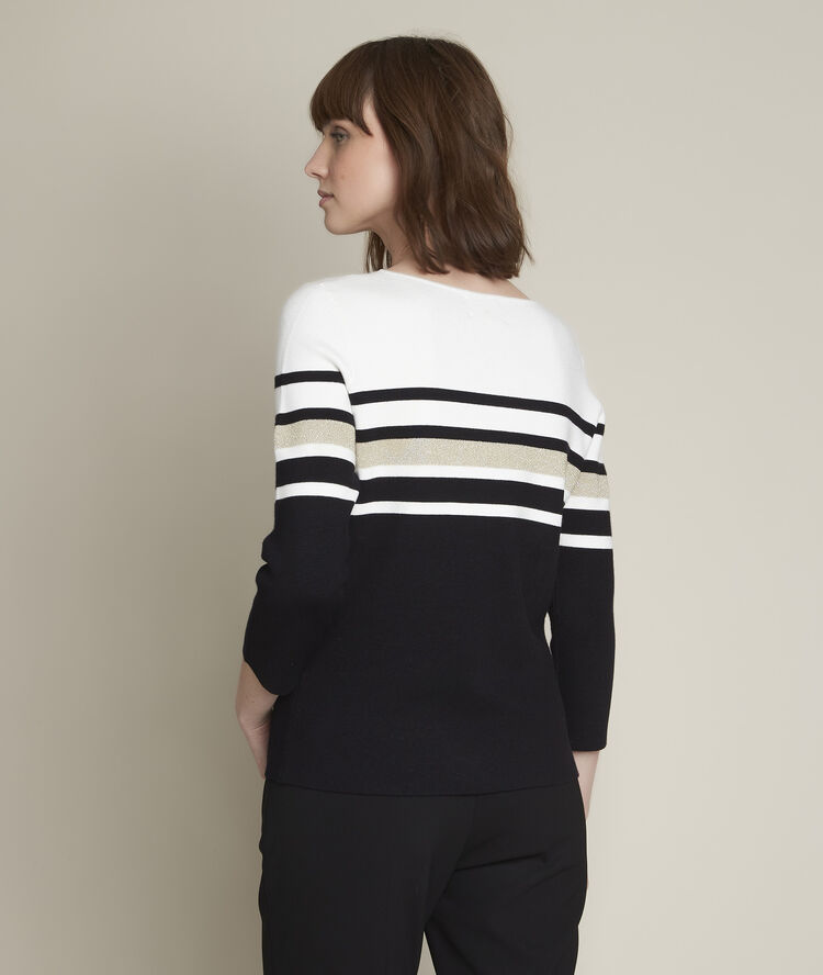 Pull marinière deauville noir.