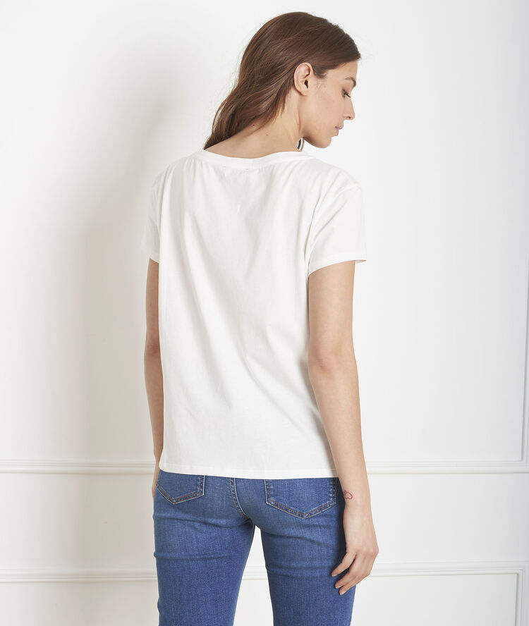 Ecrufarbenes t-shirt mit "mother"-signatur-print pivoine ecru.
