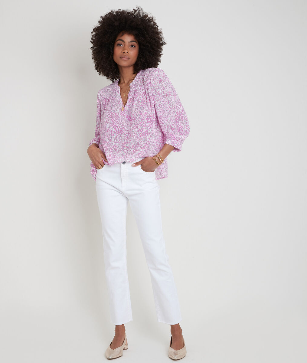 Blouse imprimée rose et blanche Elsa | 1-2-3 Blouse imprimée rose et blanche Elsa PhotoZ | 1-2-3