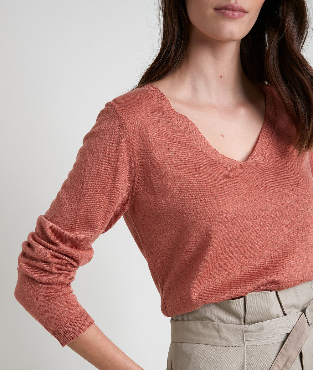 Pull fin brillant orange ryo pêche.