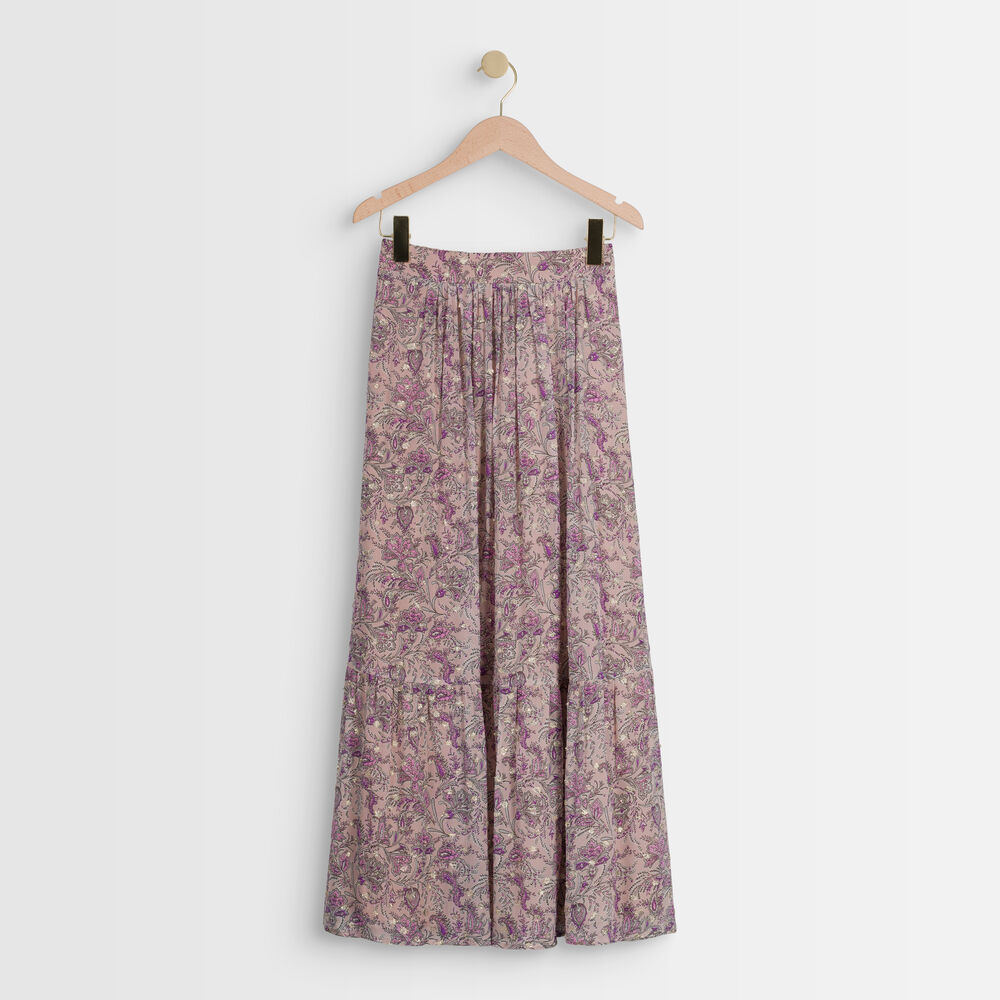 Jupe mauve imprimée elena mauve.