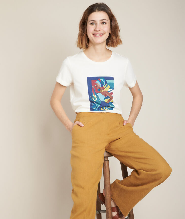 Tee-shirt imprim&eacute; resal wit.