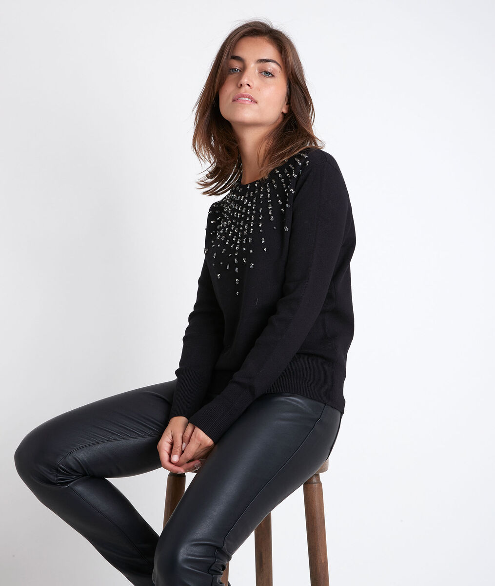 Pull col rond avec strass Rick | 1-2-3 Pull col rond avec strass Rick PhotoZ | 1-2-3