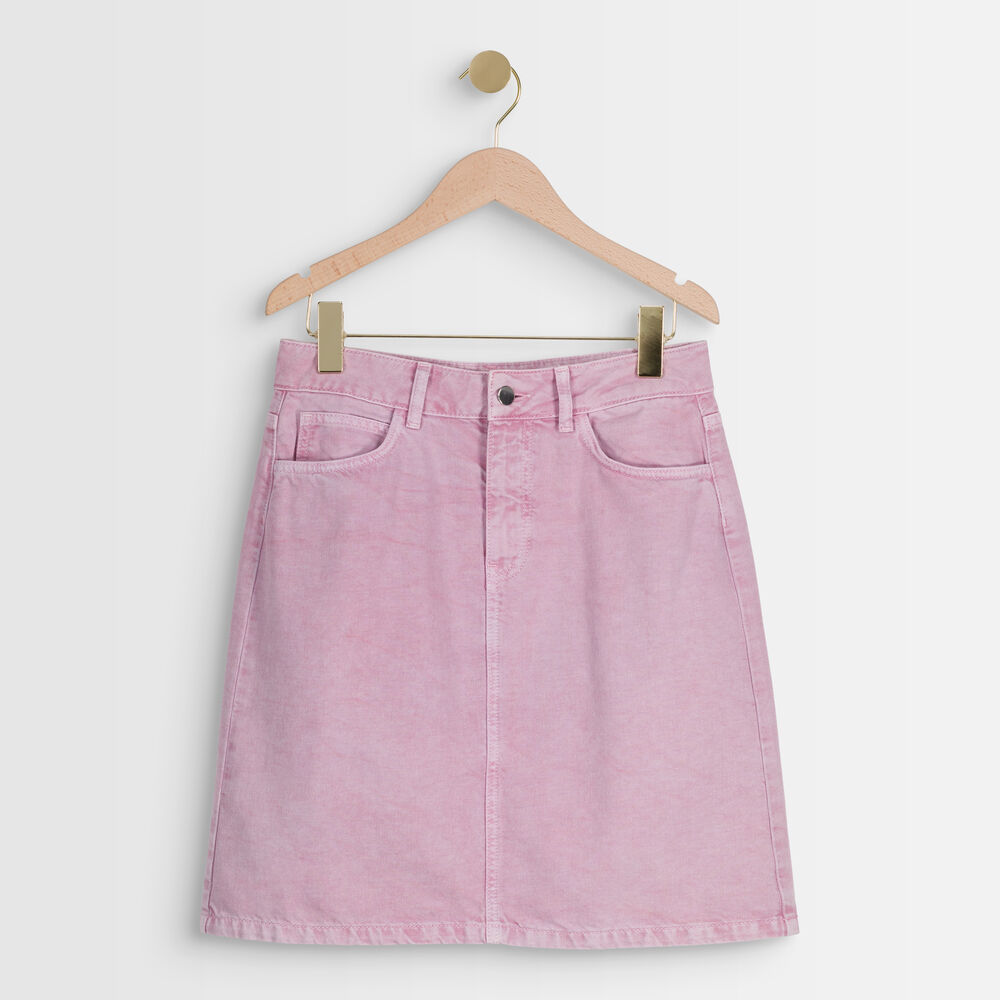 Jupe en denim mauve etoile mauve.