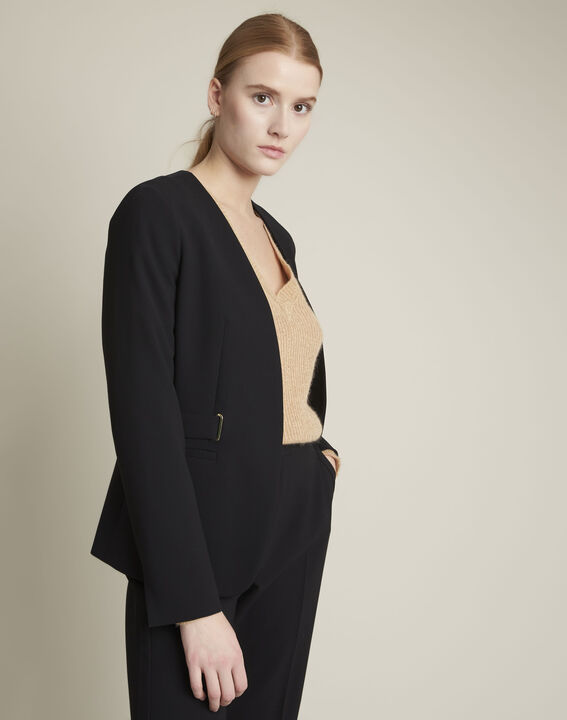 Veste en microfibre noire Beatrice | 1-2-3 Veste en microfibre noire Beatrice PhotoZ | 1-2-3