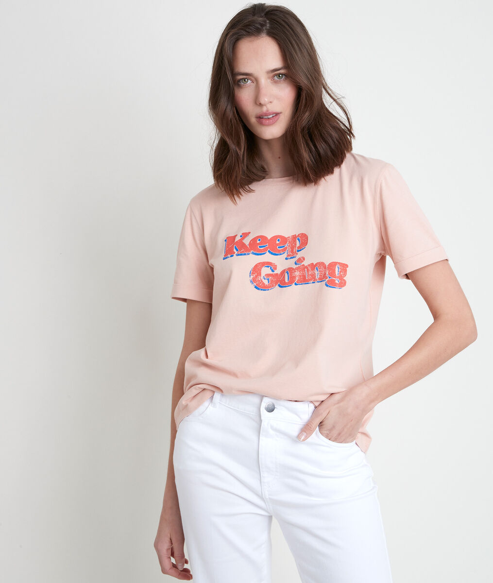 Tee-shirt rose sérigraphié Ibiza | 1-2-3 Tee-shirt rose sérigraphié Ibiza PhotoZ | 1-2-3