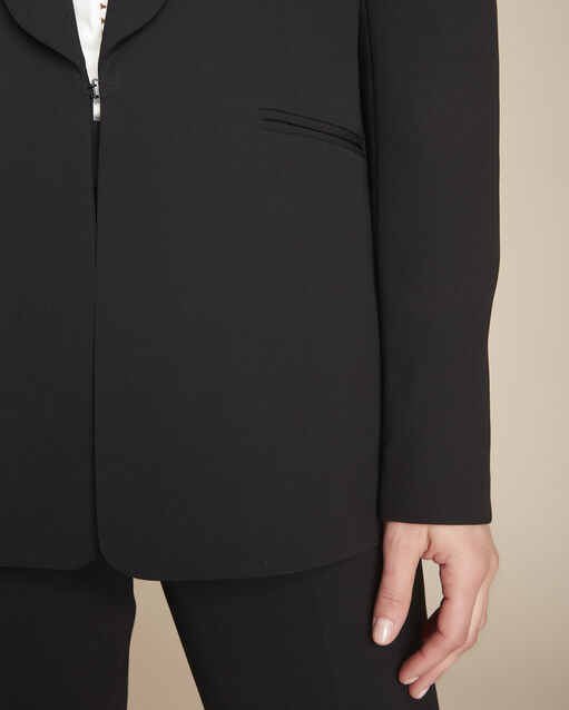 Veste noire microfibre col chale stella noir.