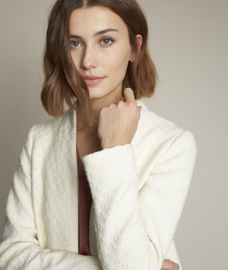 Veste longue dame ecru.