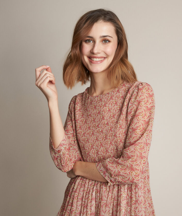 Blouse imprim&eacute;e elicia groseille.