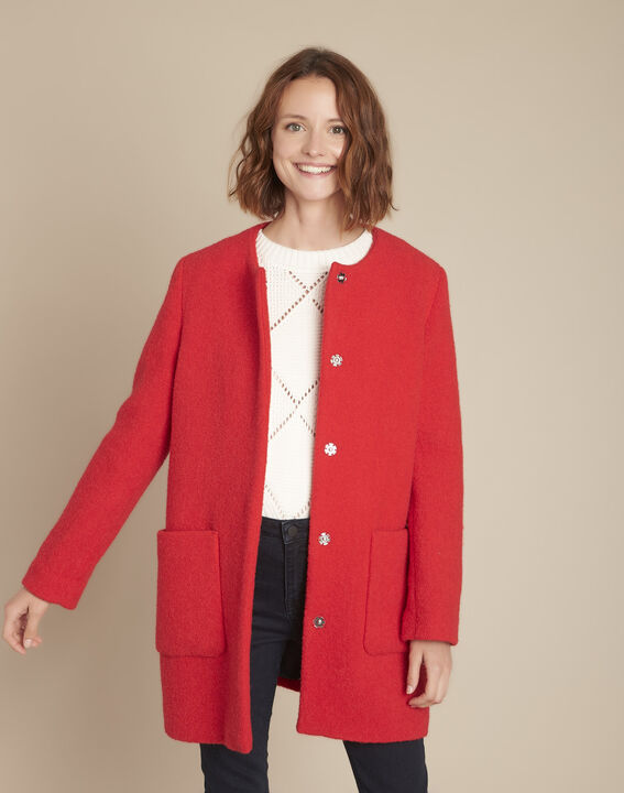 Manteau en laine rouge Emma | 1-2-3 Manteau en laine rouge Emma PhotoZ | 1-2-3
