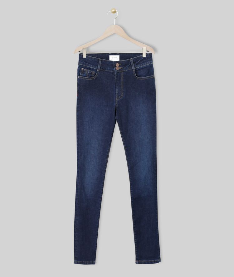 L'iconique slim brut used recyclé silvia indigo fonce.
