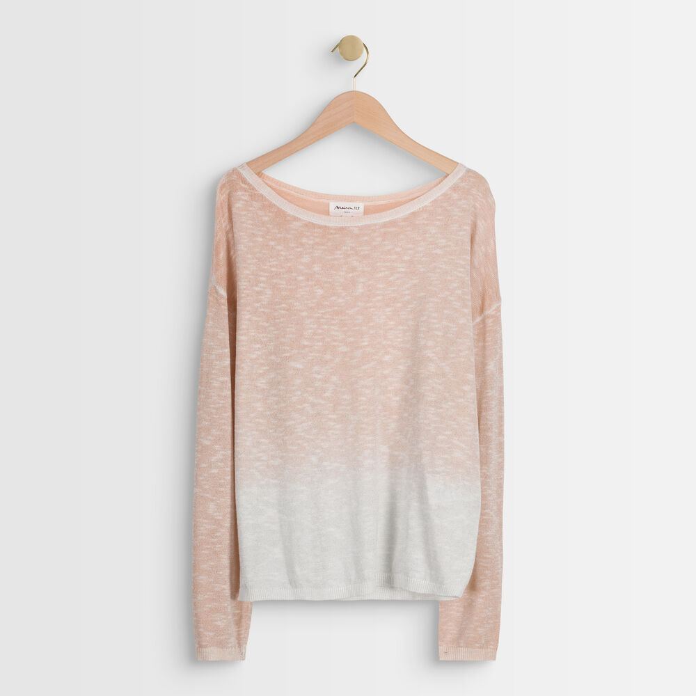 Orangefarbener pullover mit lurex-details ava pêche.