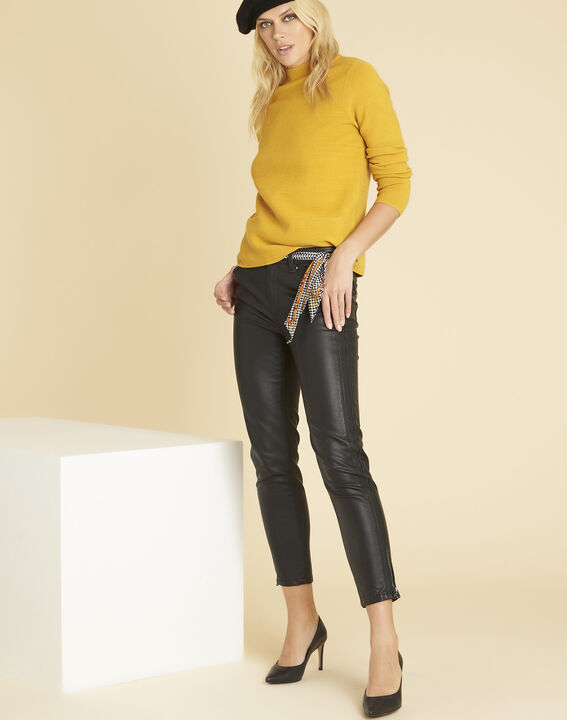 Pull ocre maille fine col montant Belize | 1-2-3 Pull ocre maille fine col montant Belize PhotoZ | 1-2-3