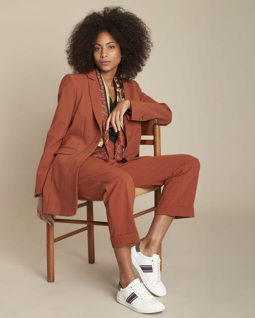 Gekleed jasje van mahoniebruine microvezel Baya (2) - Maison 123