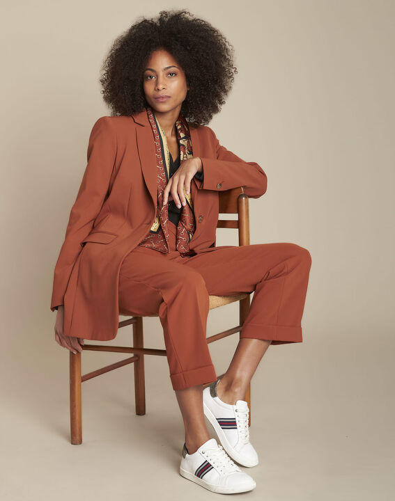 Veste de tailleur en microfibre acajou Baya | 1-2-3 Veste de tailleur en microfibre acajou Baya PhotoZ | 1-2-3