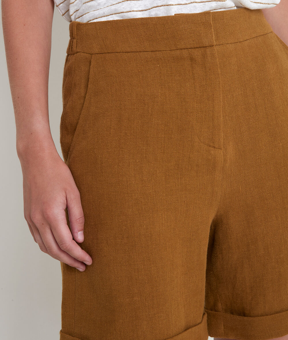 Short en lin bronze iago bronze.
