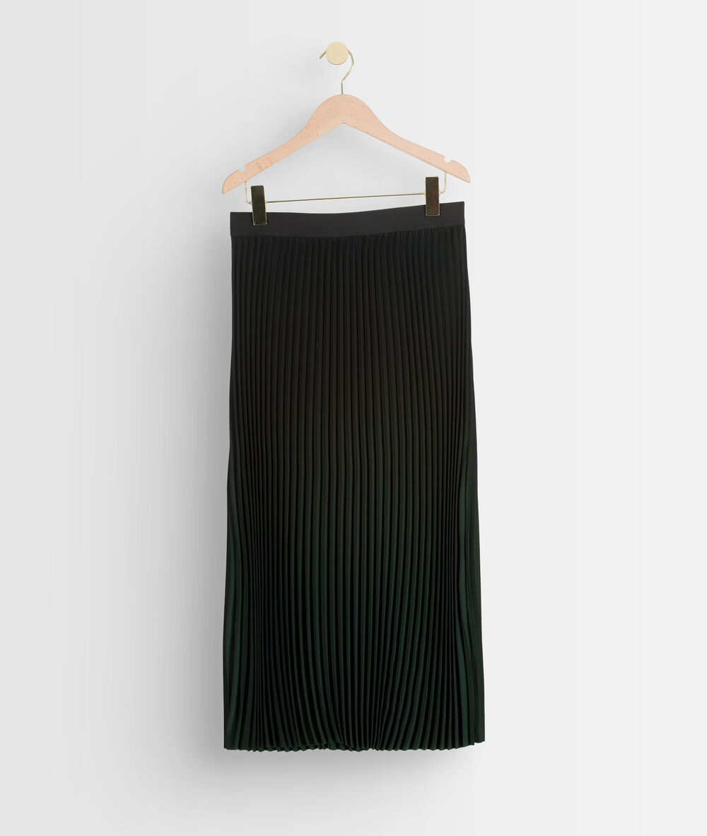 Jupe midi plissée tie & dye vert sapin fatel cypres.