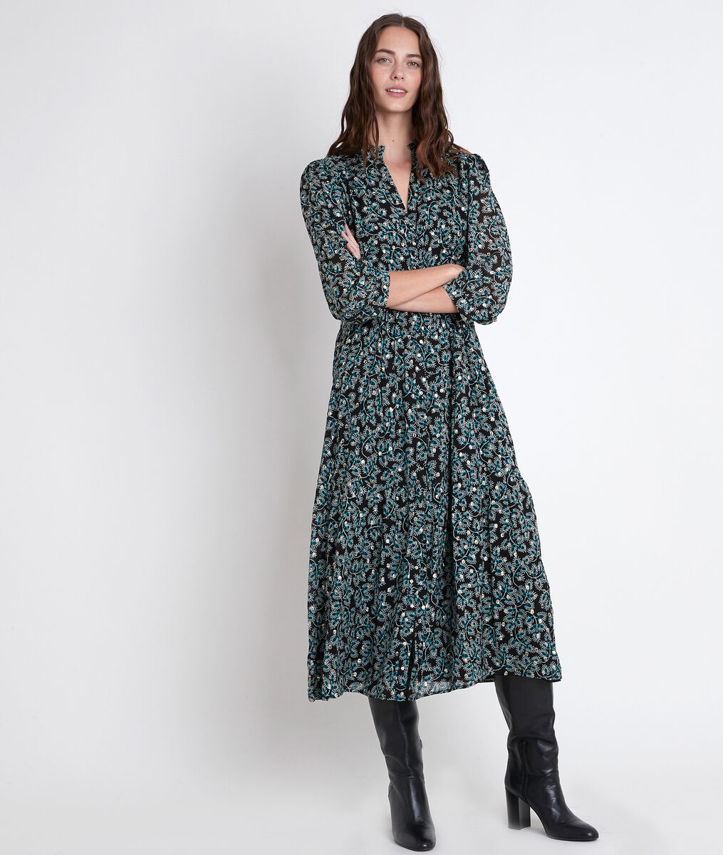 Robe longue cyprès imprimée Carola | 1-2-3 Robe longue cyprès imprimée Carola PhotoZ | 1-2-3