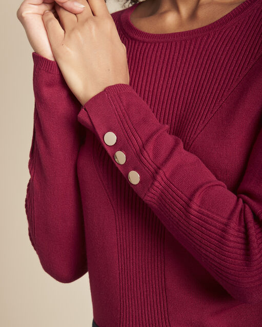 Pull bordeaux en jersey flora bordeaux.