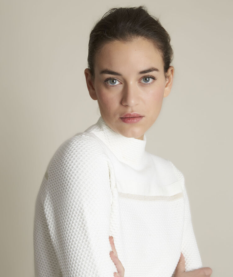 Pull ottoman blanc dolce blanc casse.