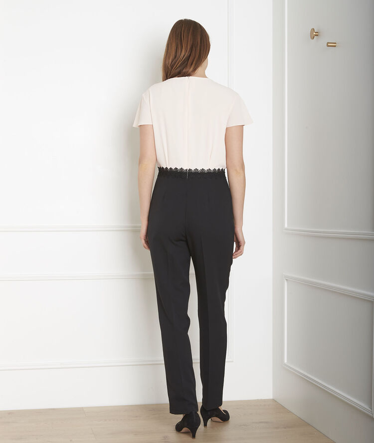 Combinaison bicolore dentelle hana noir.