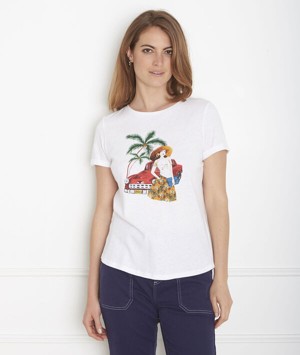 Tee-shirt écru imprimé Padillac | 1-2-3 Tee-shirt écru imprimé Padillac PhotoZ | 1-2-3