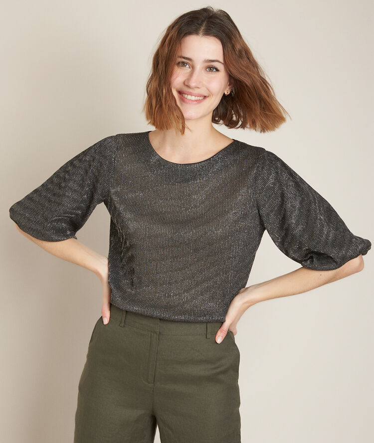 Top van lurex reve blad.