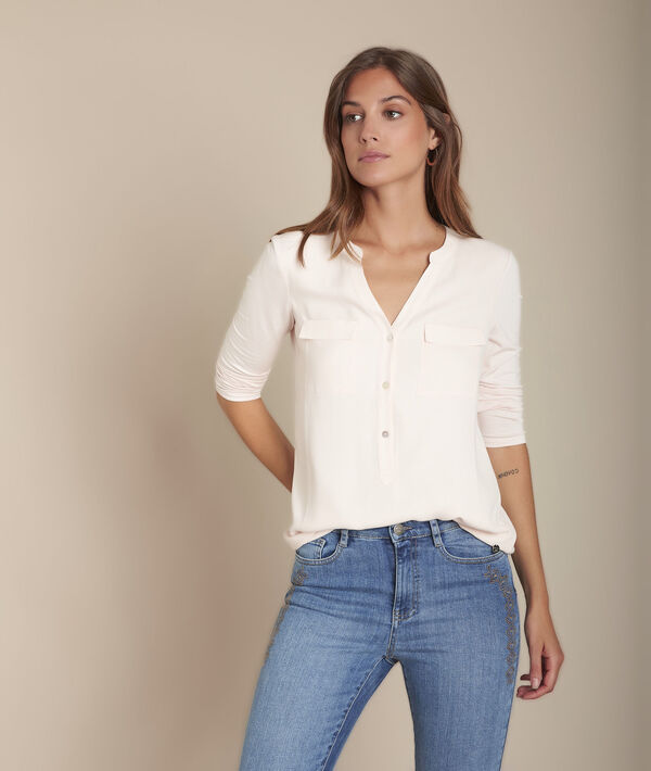 Blouse nude bimatière Genna bis | 1-2-3 Blouse nude bimatière Genna bis PhotoZ | 1-2-3