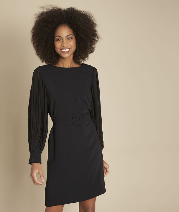 Robe noire ceinturée Roxane | 1-2-3 Robe noire ceinturée Roxane PhotoZ | 1-2-3
