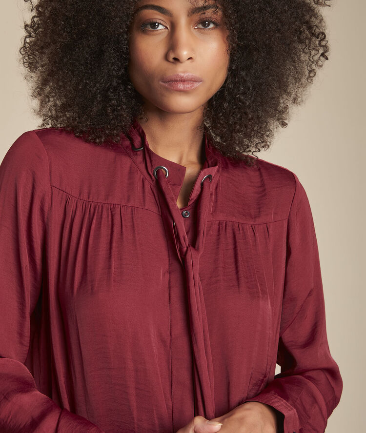 Blouse col lavallière merlot maud bordeaux.