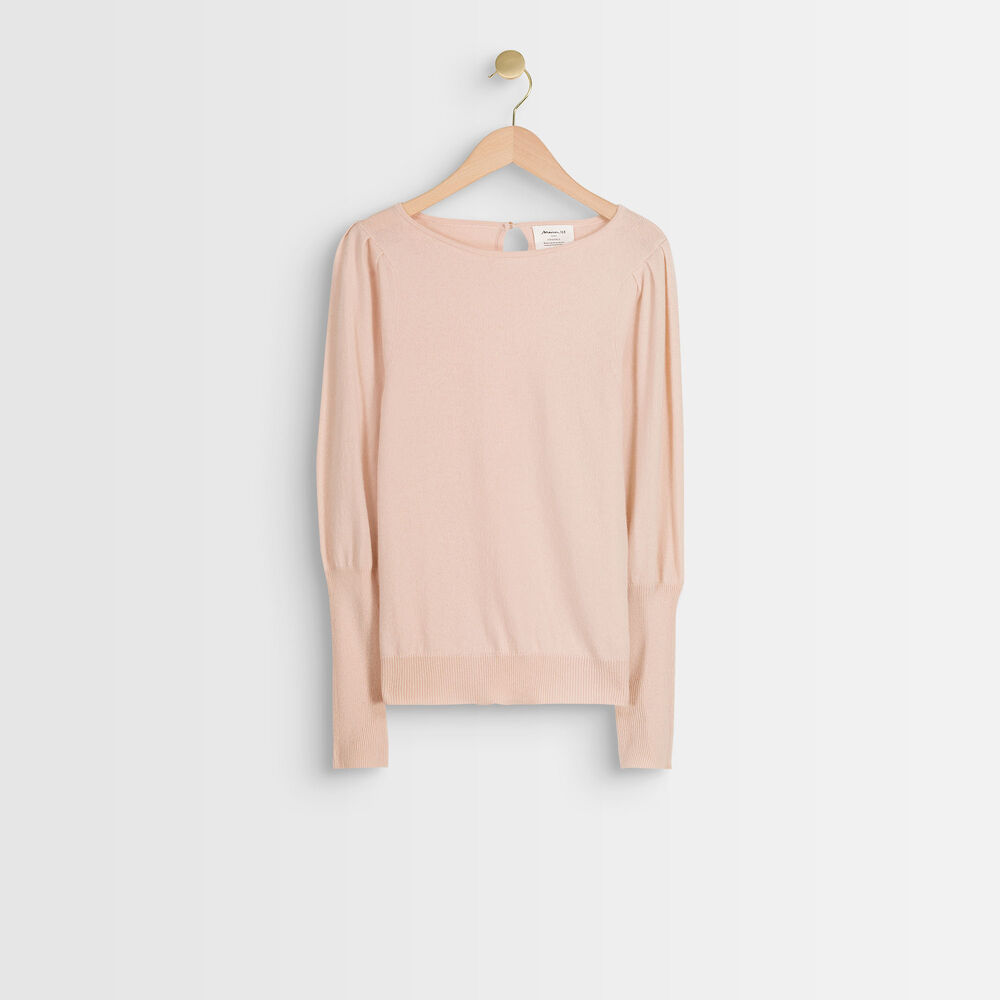 Pull en laine et cachemire poudre ribambelle poudre.