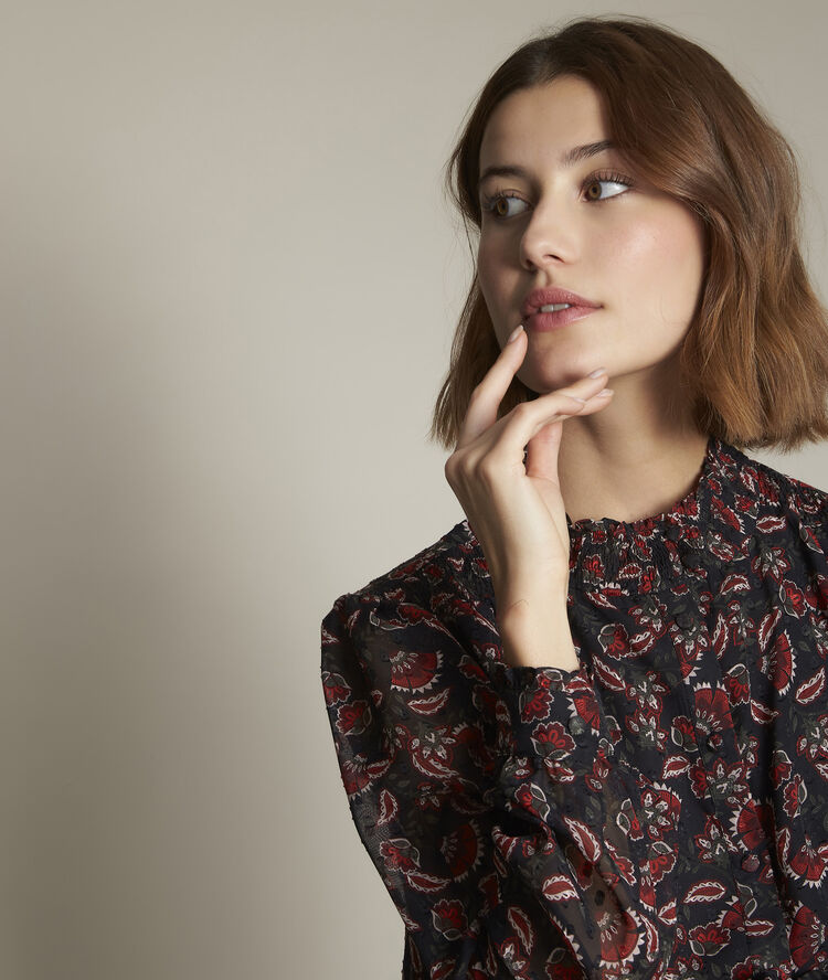 Blouse imprimée eve marie noir.