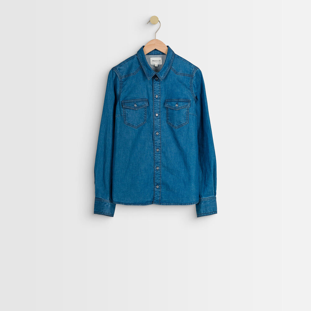 Chemise en denim éco-responsable jenim stone used.