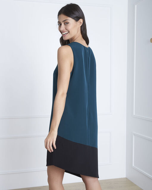 Robe vert foncé asymétrique horline foret.