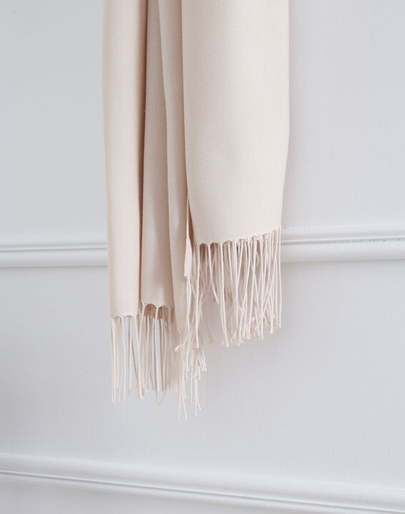 Nude sjaal met franjes van viscose Fossette | 1-2-3 Nude sjaal met franjes van viscose Fossette PhotoZ | 1-2-3