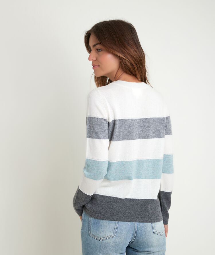 Pull rayé céladon ray celadon.