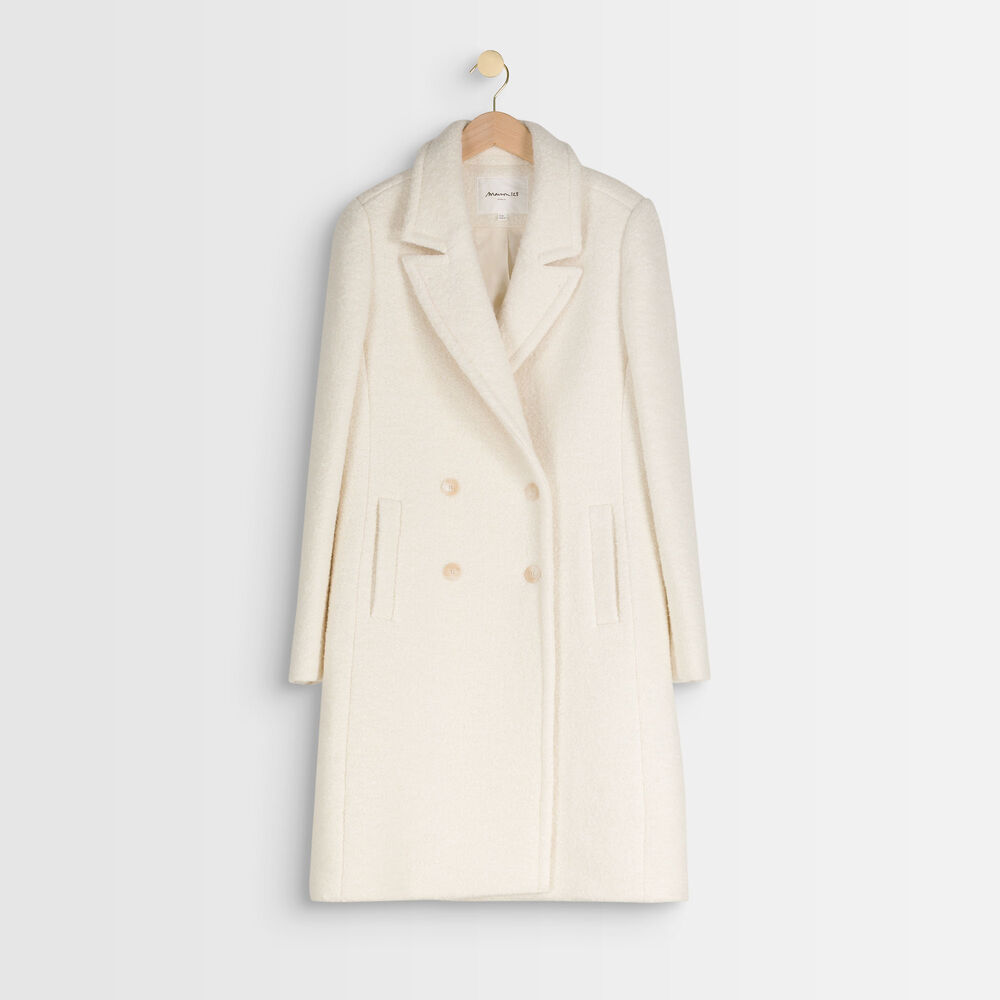 Manteau laine bouclette jeff ecru.