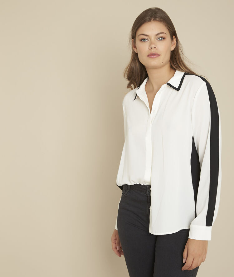 Chemise blanche en polyester recyclé margot ecru.