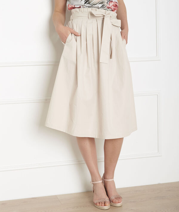 Cremefarbener Rock Falten Gurtel Suzon Maison Cent Vingt Trois