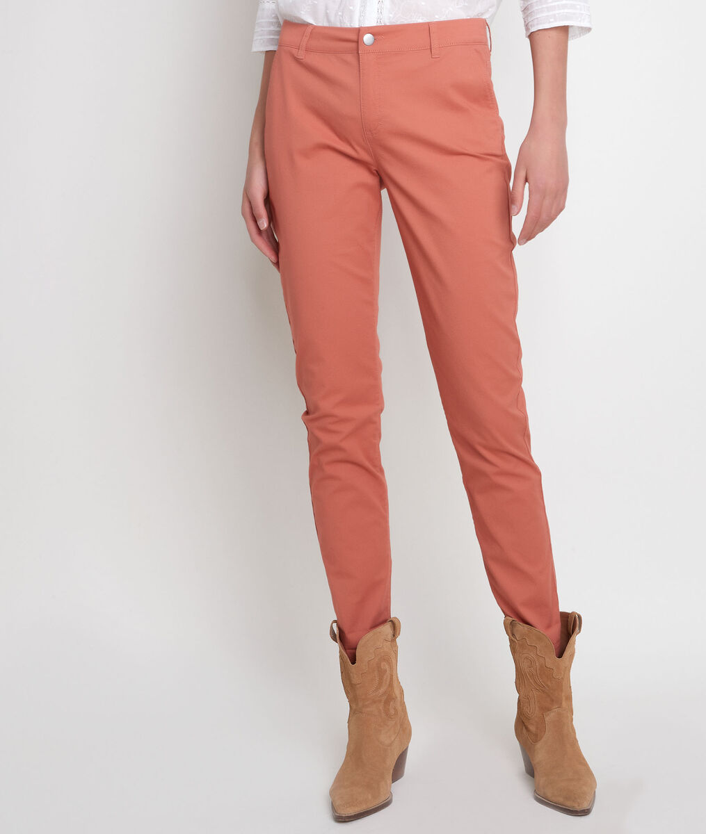Oranjerode straight-fit broek van katoen Francis | 1-2-3 Oranjerode straight-fit broek van katoen Francis PhotoZ | 1-2-3