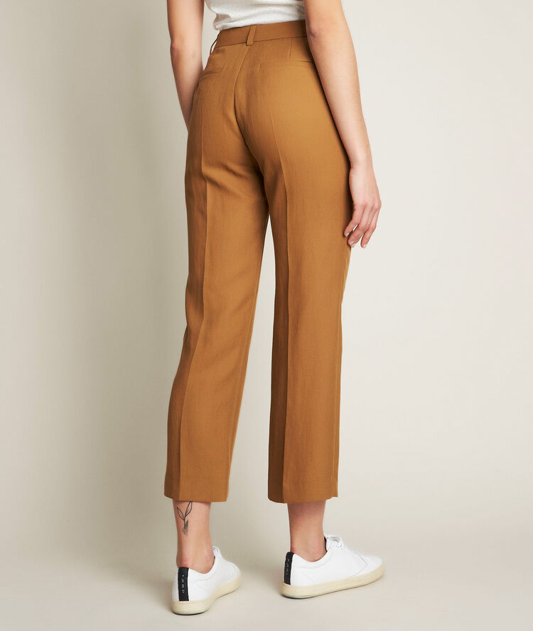 Pantalon cropped camel en lyocell ilias camel.
