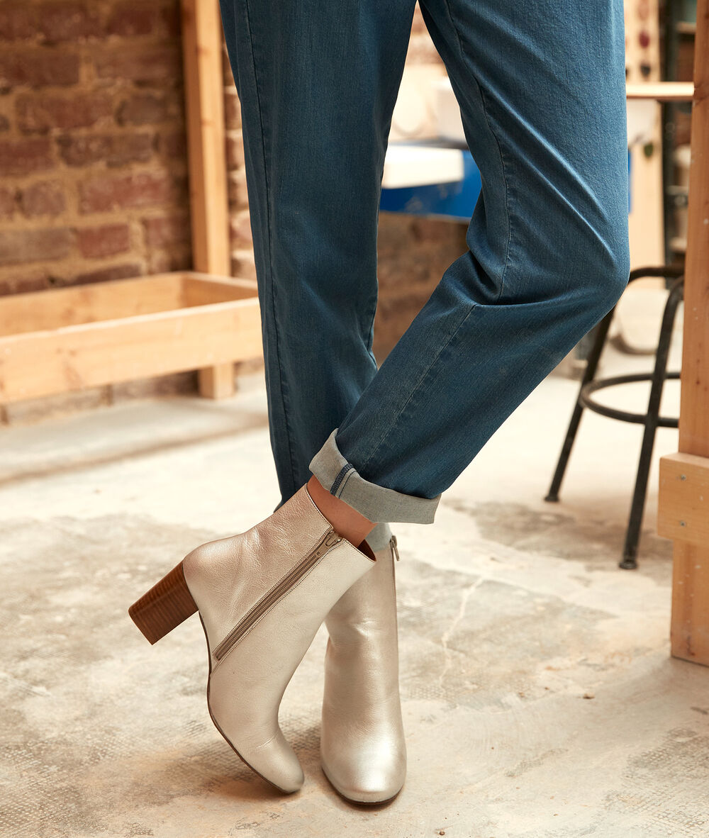 Bottines à talons argentées valentine lurex argent.